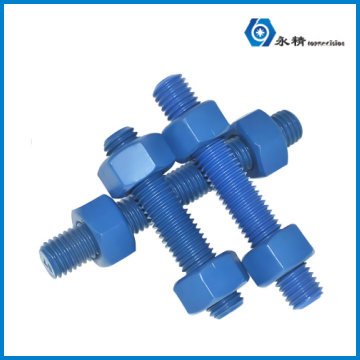 双头螺栓涂层蓝绿红三色