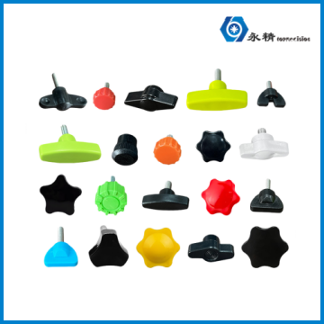 永精304不锈钢三角三星手拧胶头包胶把手旋钮塑