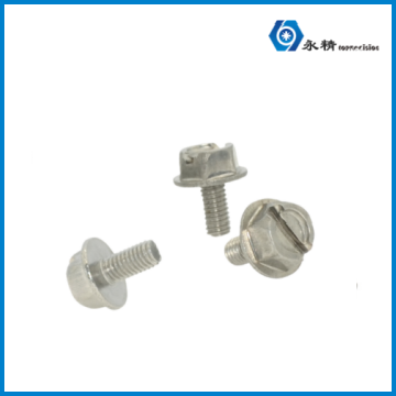 永精法兰头一字穴六角机械螺丝