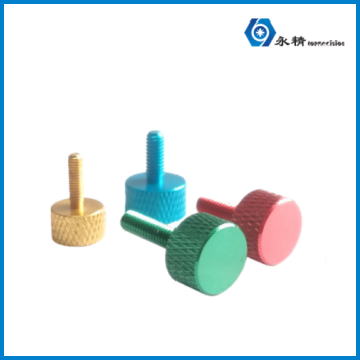 永精彩色铝合金滚花手拧电脑机柜螺丝